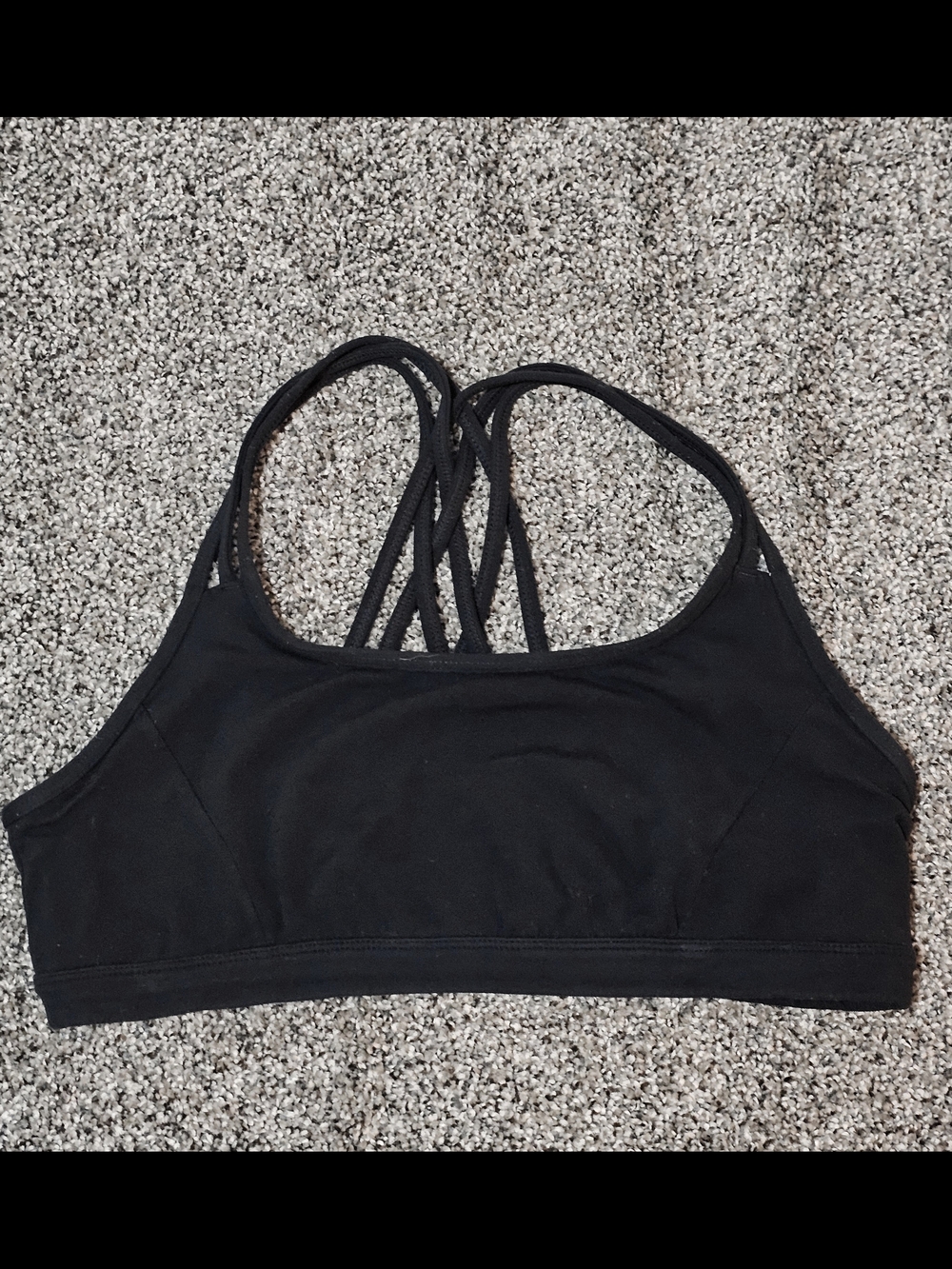 Athleta Fully Focused Strappy Back Sports Bra Black Size Medium M 591284